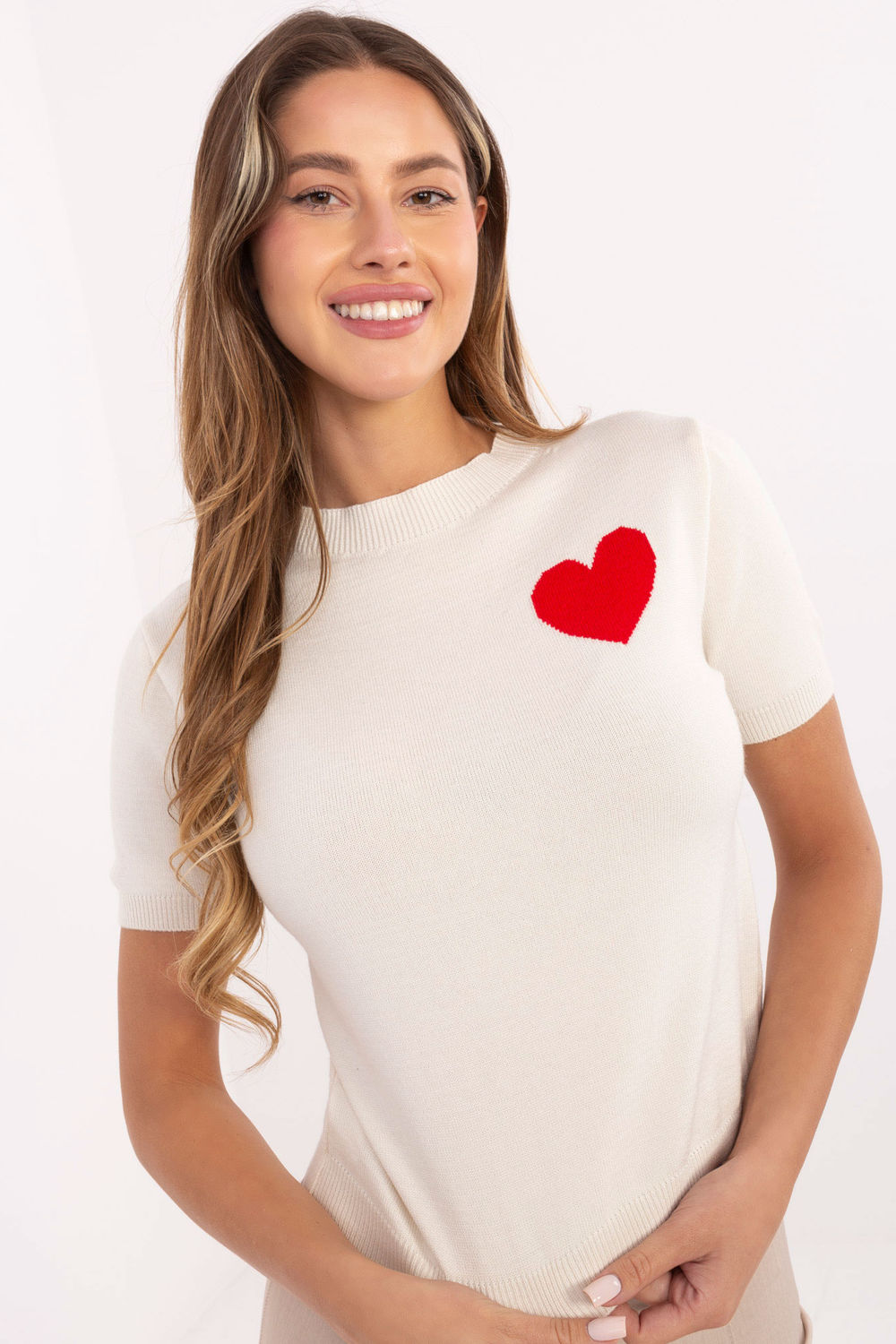 Pull femme Factory Price À Manches Courtes — beige