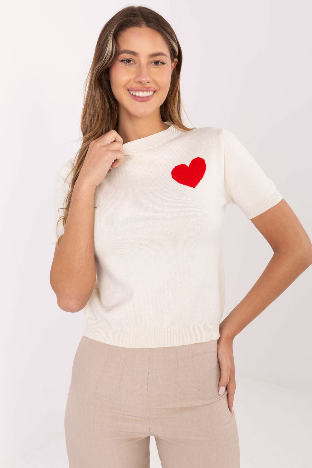 Pull femme Factory Price À Manches Courtes — beige