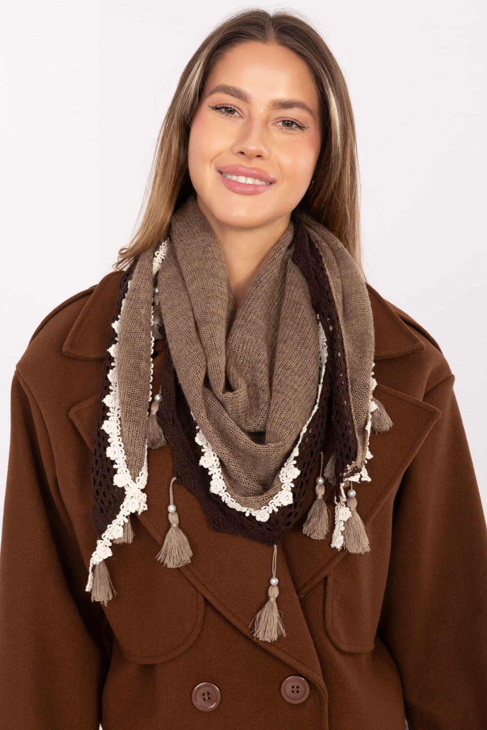 Foulard femme AT — brun
