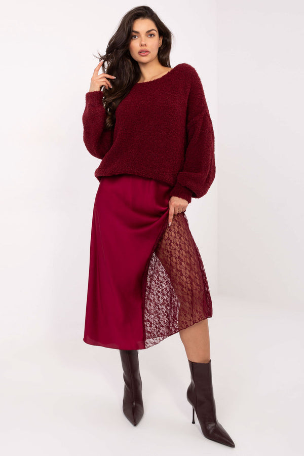 Jupe femme Rue Paris En Dentelle En — rouge