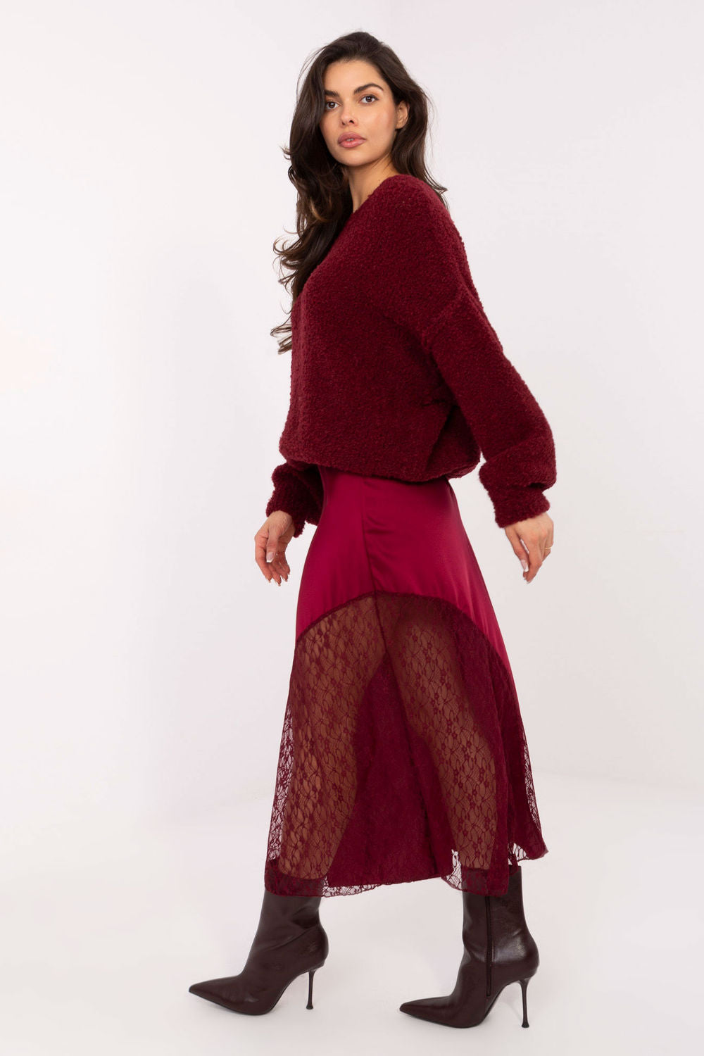 Jupe femme Rue Paris En Dentelle En — rouge