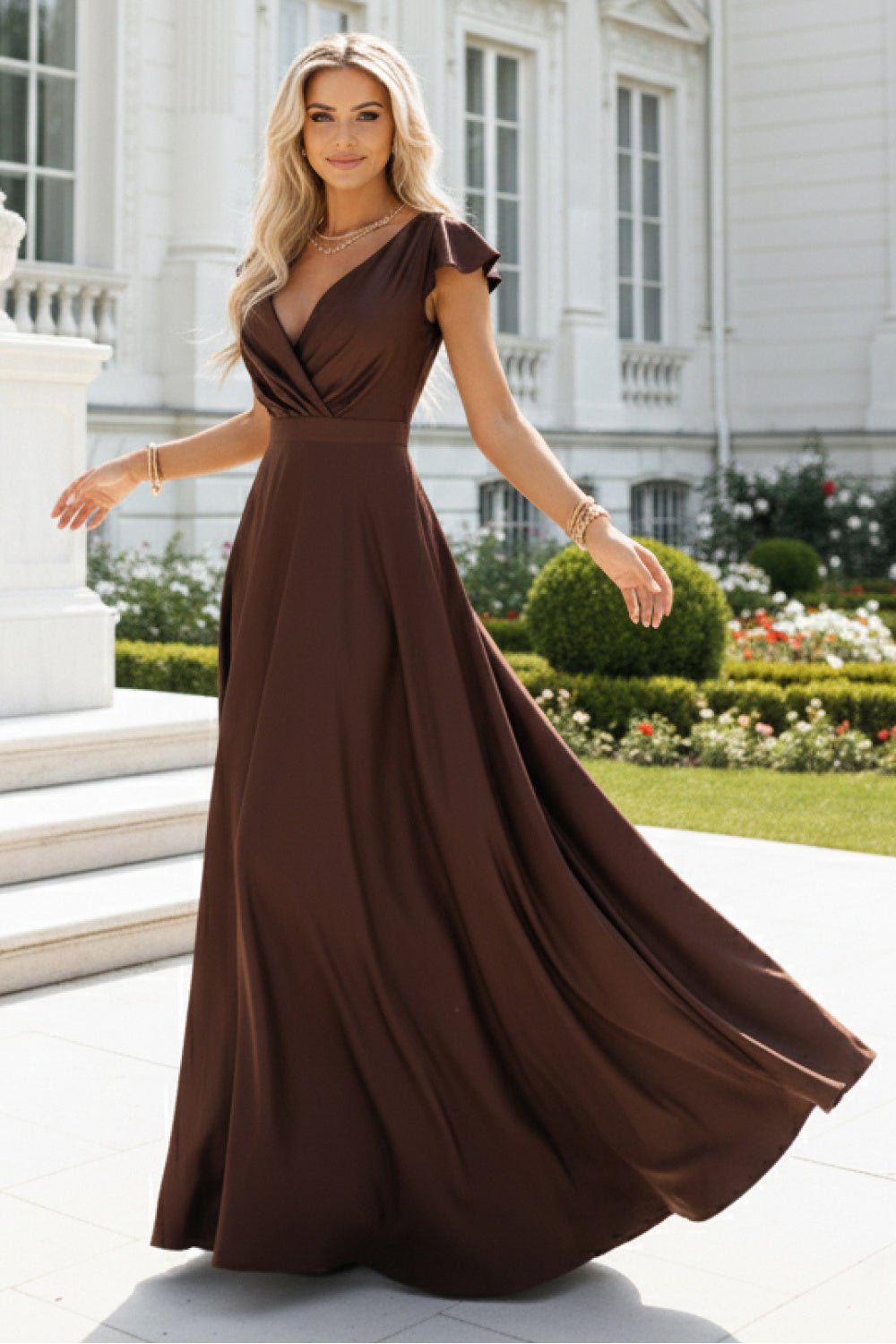 Robe femme Numoco Longue Longue — brun