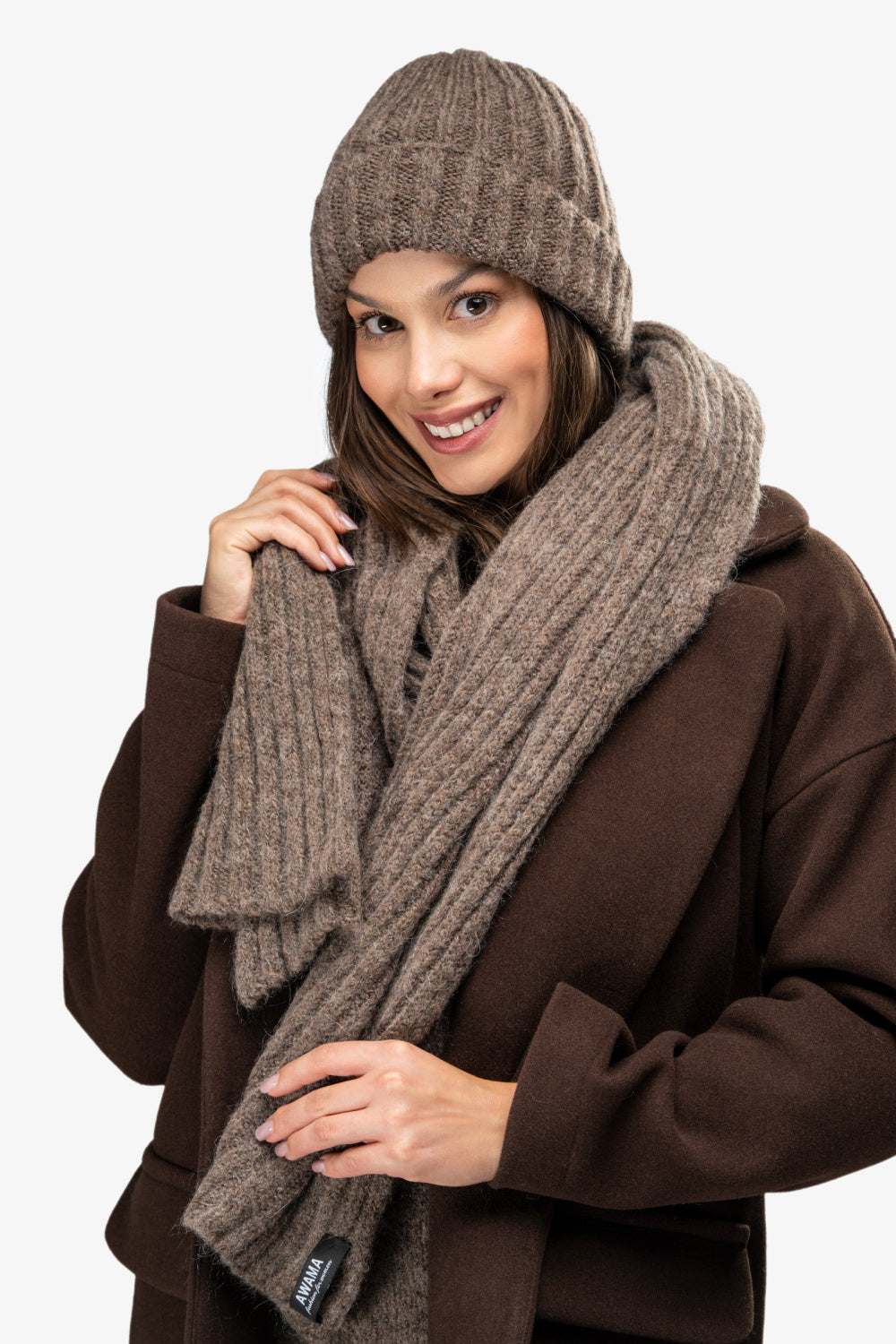 Bonnet femme awama — brun