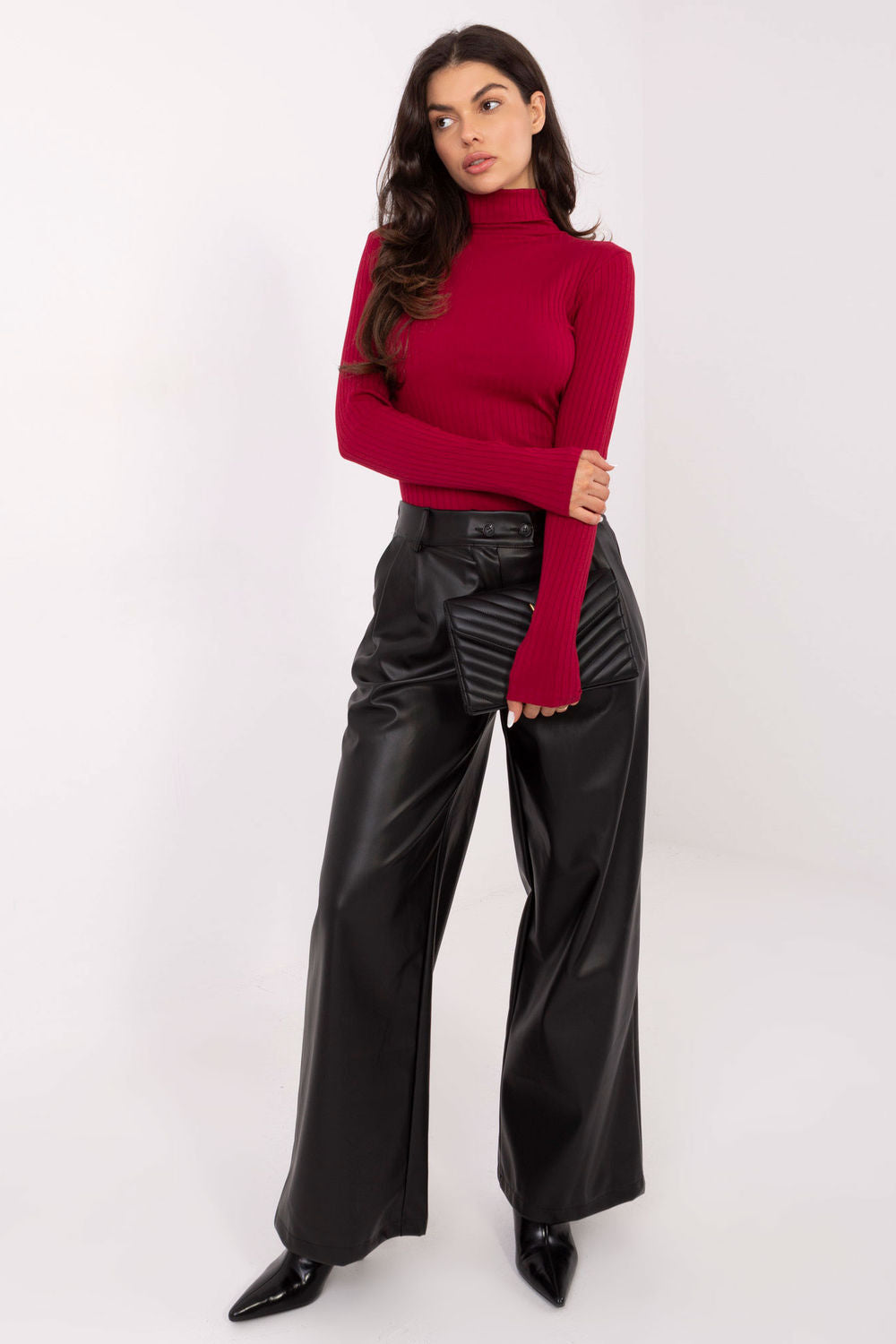 Pull femme Rue Paris Col Roulé Col — rouge