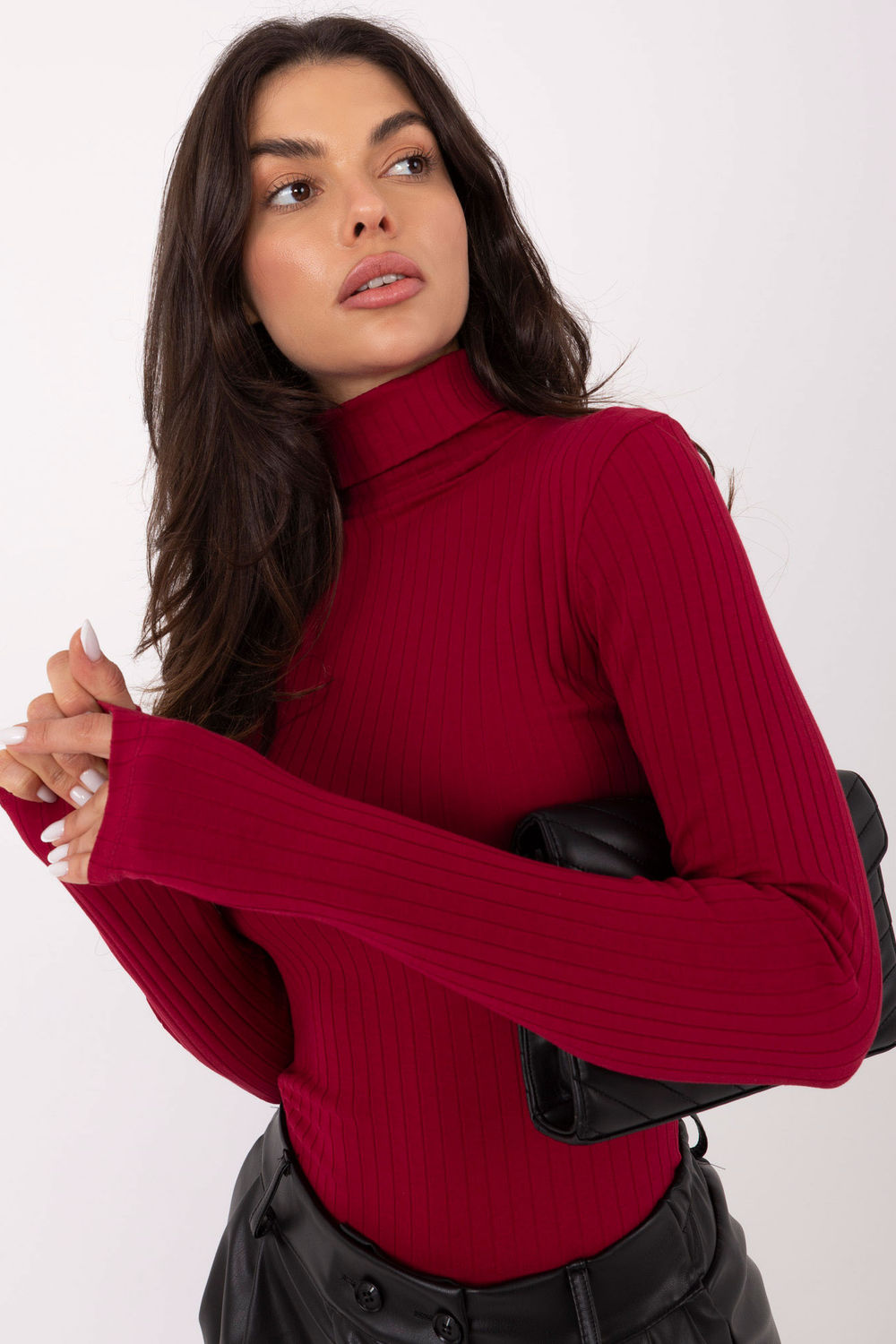 Pull femme Rue Paris Col Roulé Col — rouge