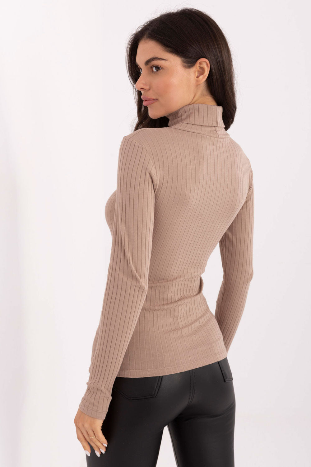 Pull femme Rue Paris Col Roulé Col — beige