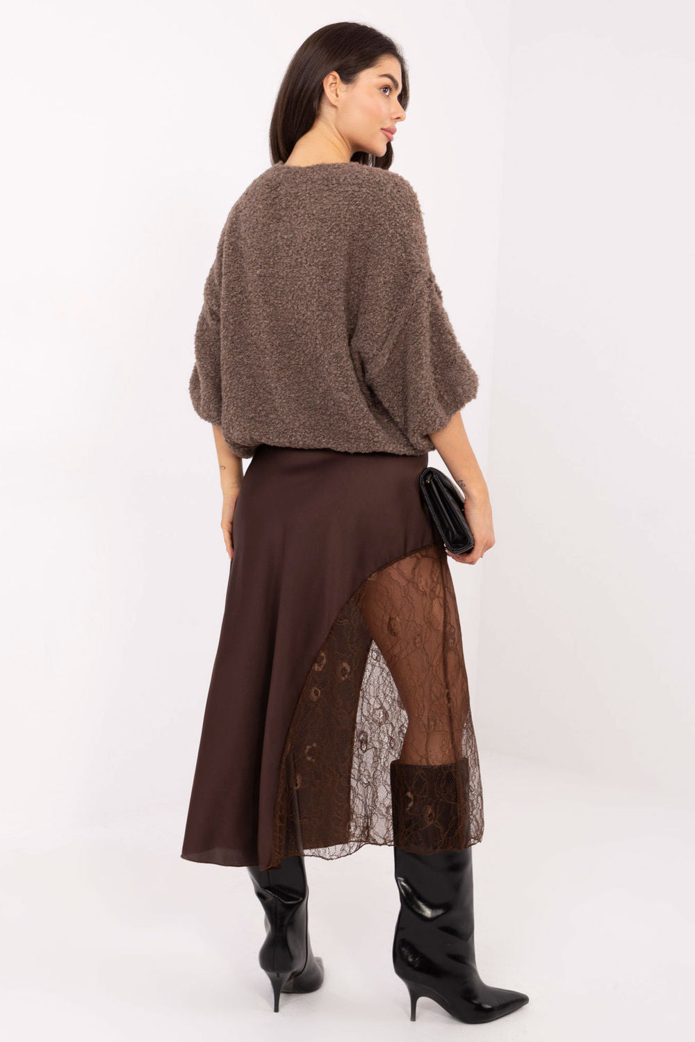 Jupe femme Rue Paris En Dentelle En — brun