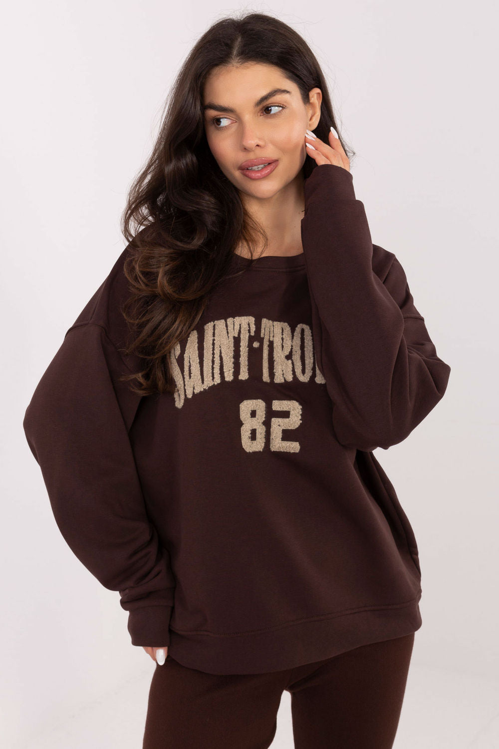 T-shirt femme Factory Price Sweatshirt Sweatshirt — brun