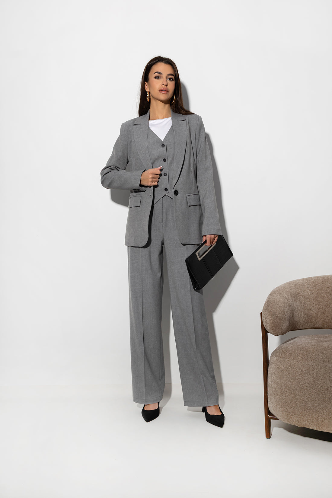 Chaussures à talons femme Cabba Pantalon Pantalon — gris