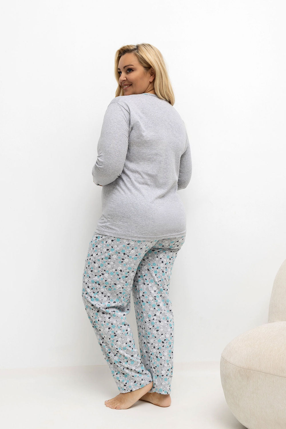 Pyjama femme Forever Pink Taille Plus Taille — gris