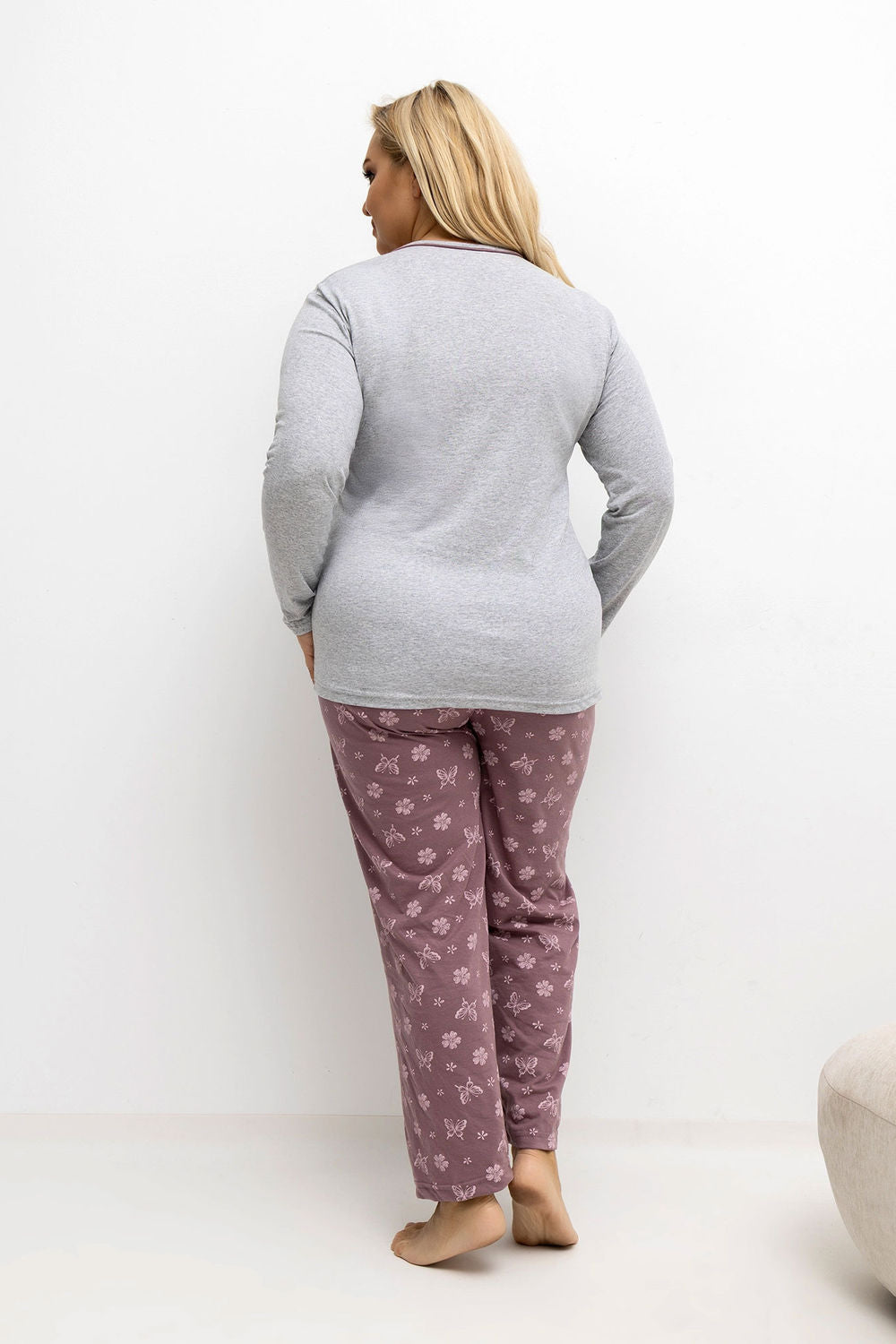 Pyjama femme Forever Pink Taille Plus Taille — gris