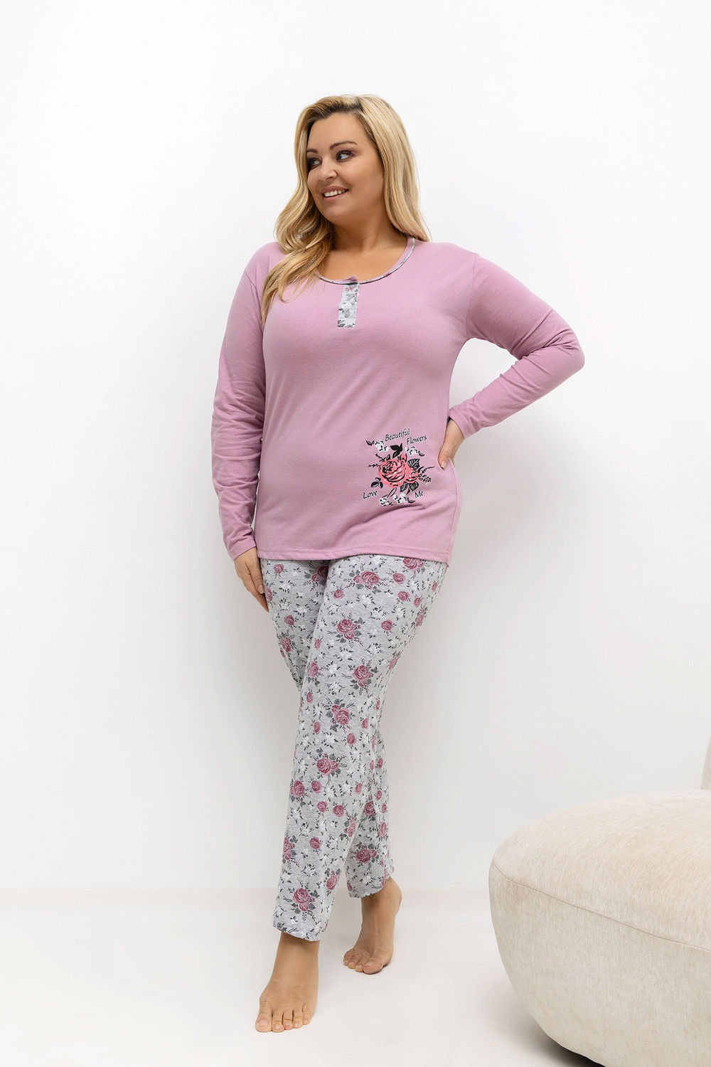 Pyjama femme Forever Pink Taille Plus Taille — rosé