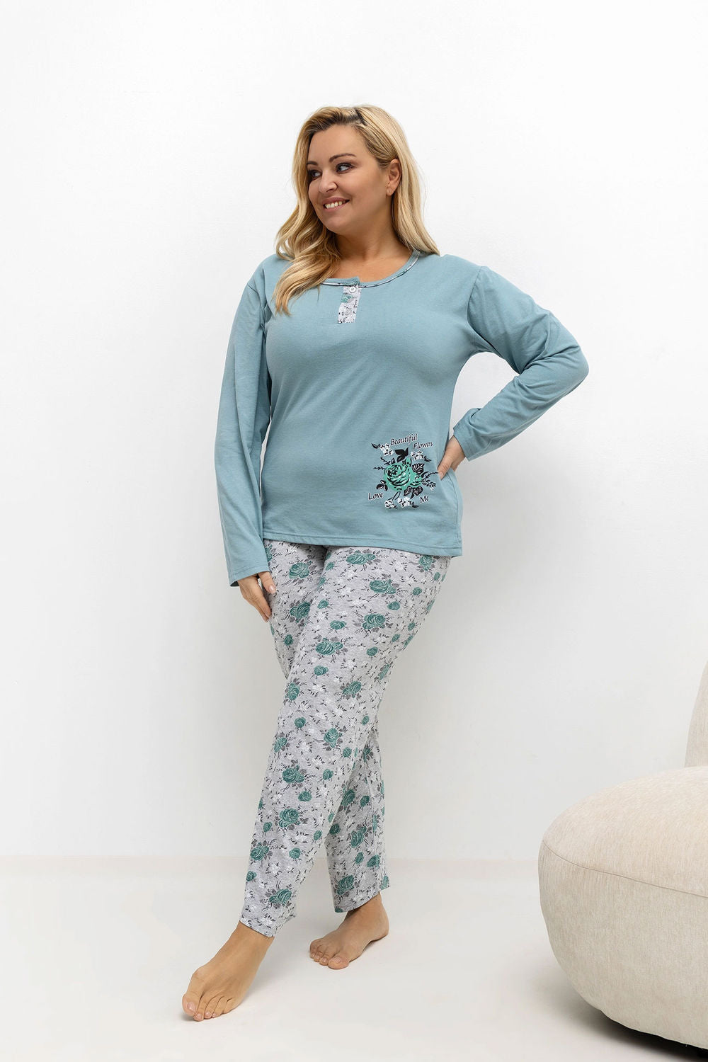 Pyjama femme Forever Pink Taille Plus Taille — vert