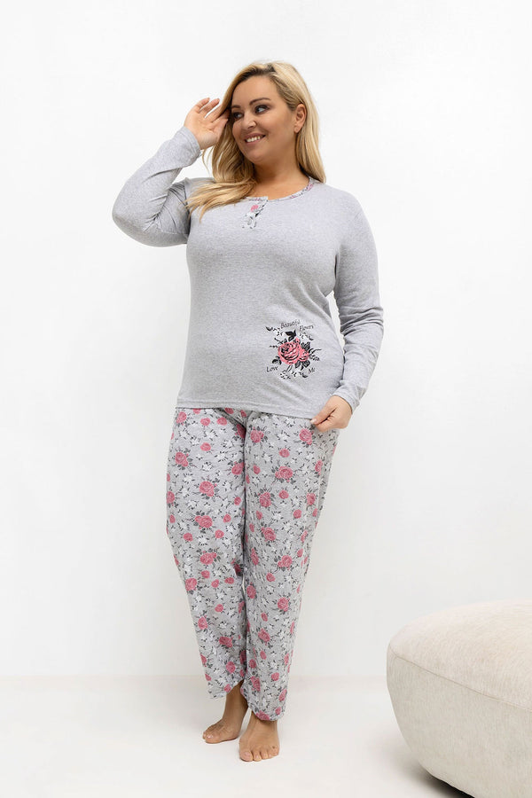 Pyjama femme Forever Pink Taille Plus Taille — gris