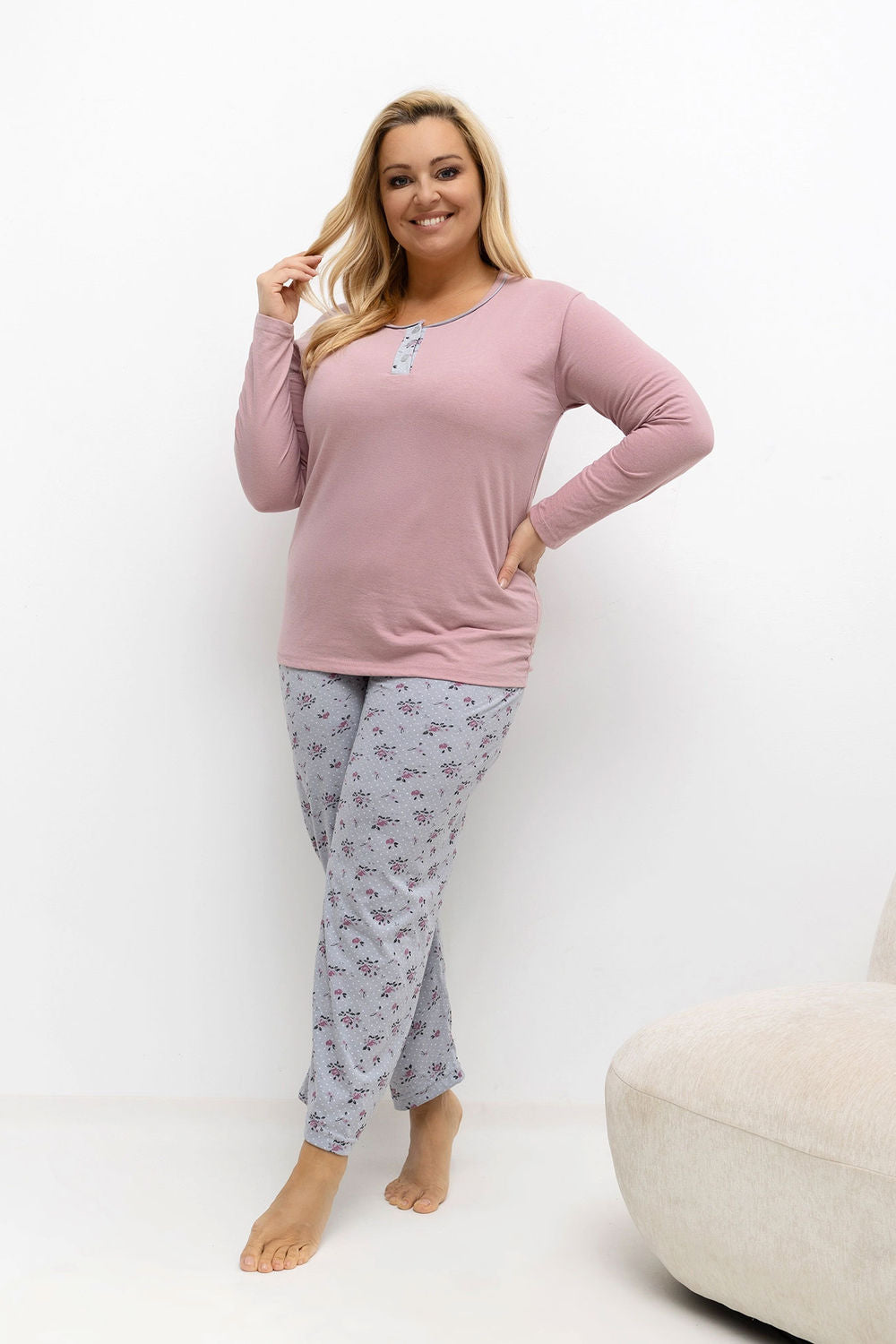 Pyjama femme Forever Pink Taille Plus Taille — rosé