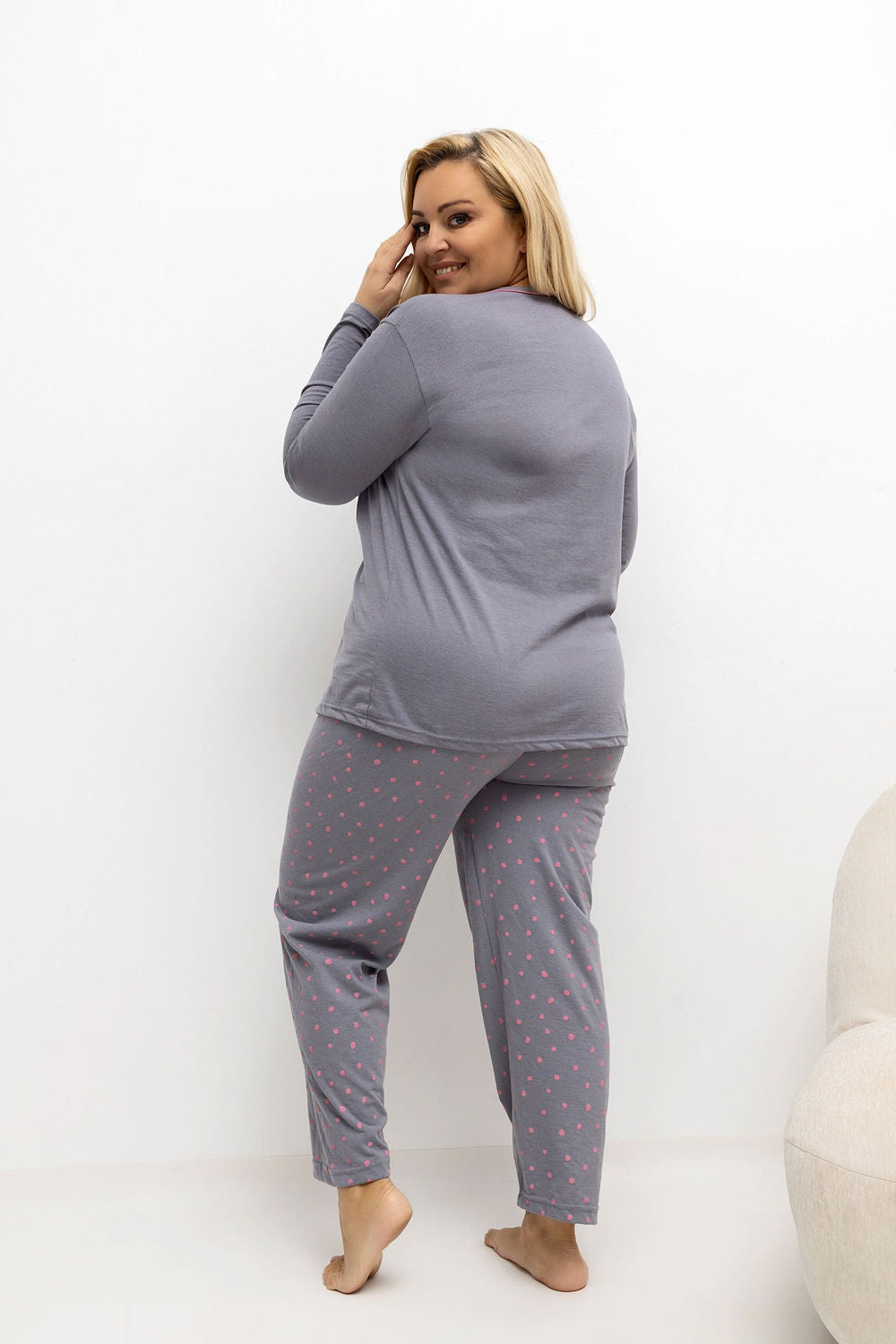 Pyjama femme Forever Pink Taille Plus Taille — gris
