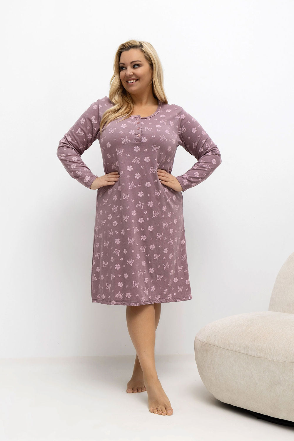 Chemise de nuit Plus Size femme Forever Pink — rosé