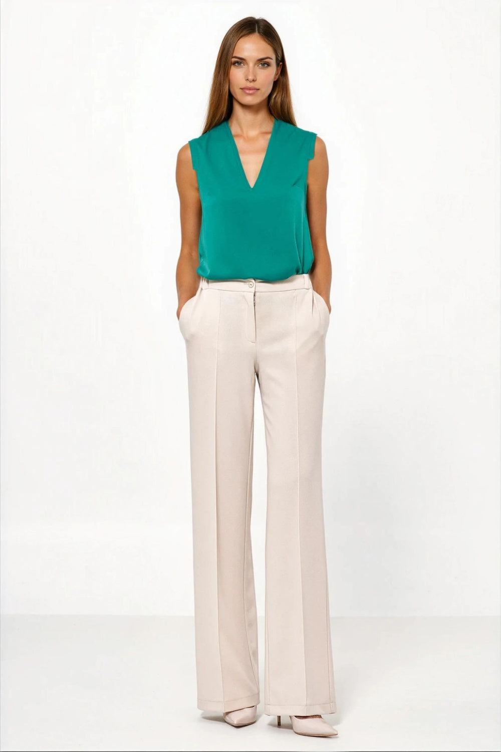 Chaussures à talons femme Nife Pantalon Pantalon — beige