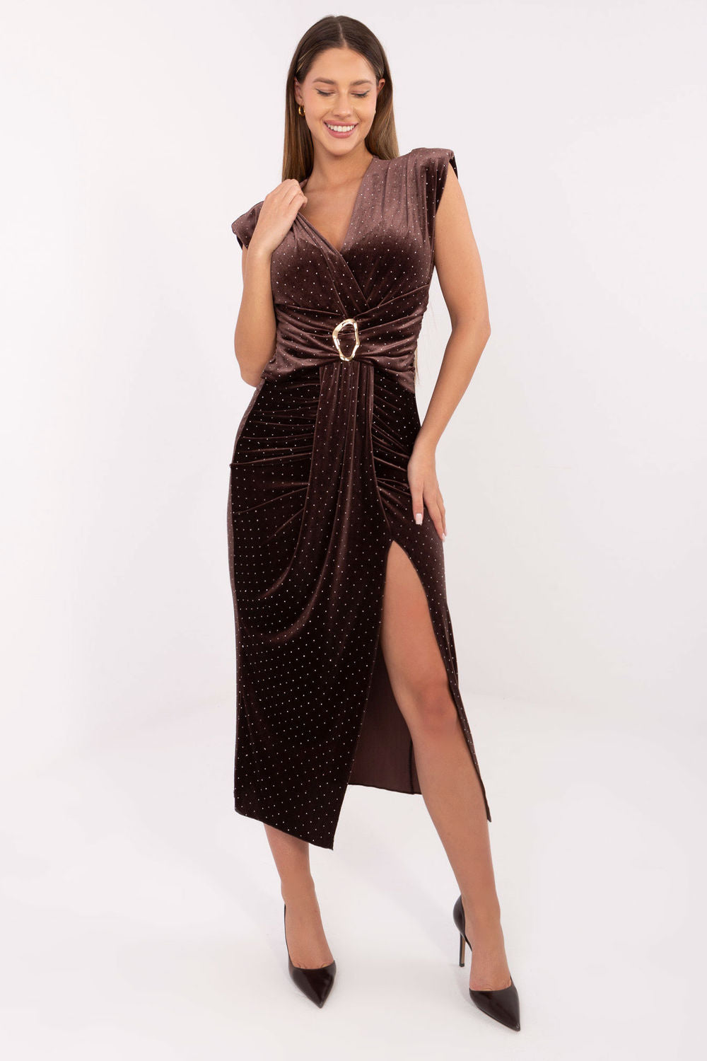 Robe femme Italy Moda De Soirée De — brun