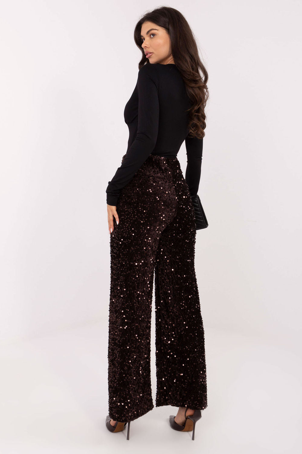 Chaussures à talons femme Italy Moda Pantalon Pantalon — brun