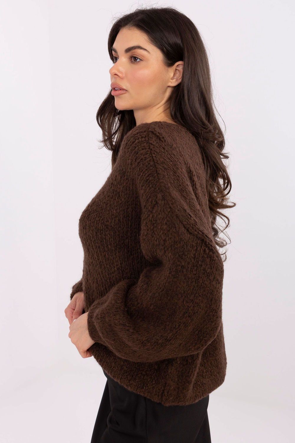 Pull femme Italy Moda Chandail Chandail — brun