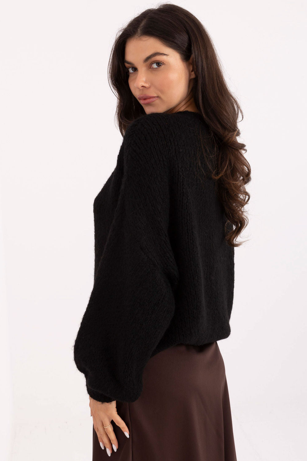 Pull femme Italy Moda Chandail Chandail — noir