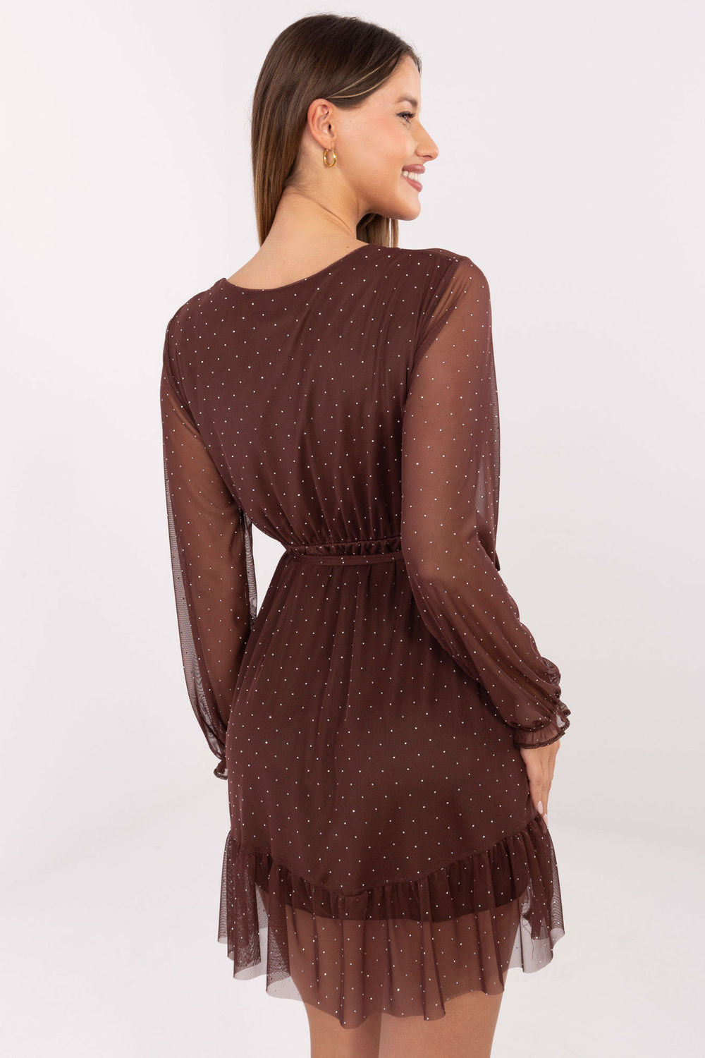 Robe femme Italy Moda Courte Courte — brun