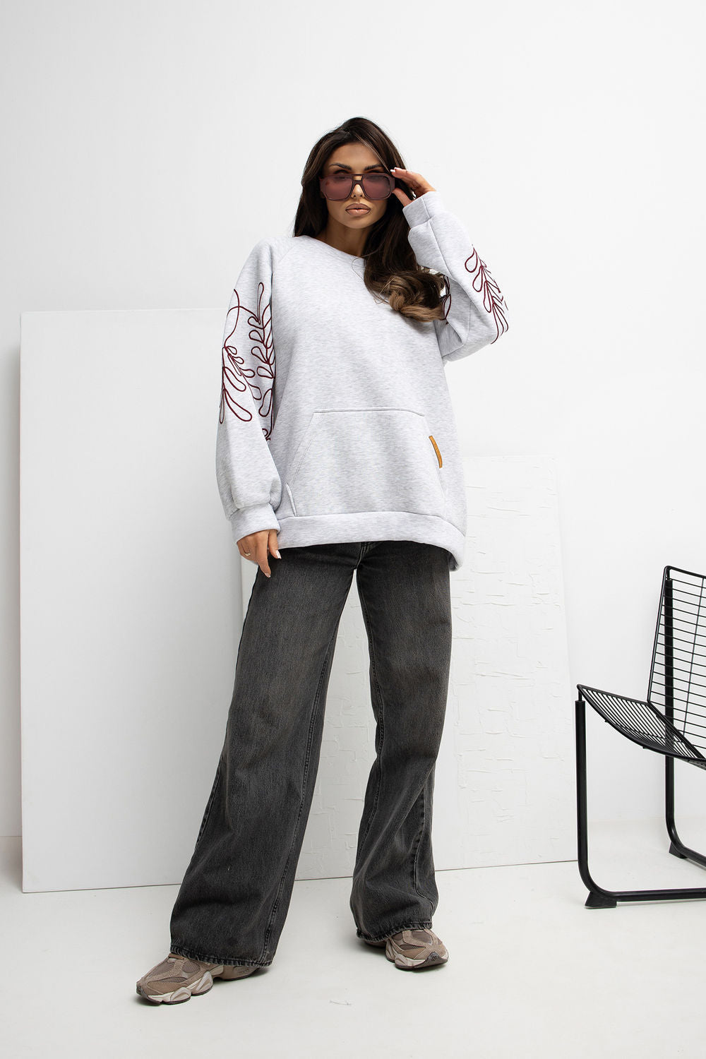 T-shirt femme Rue Paris Sweatshirt Sweatshirt — gris