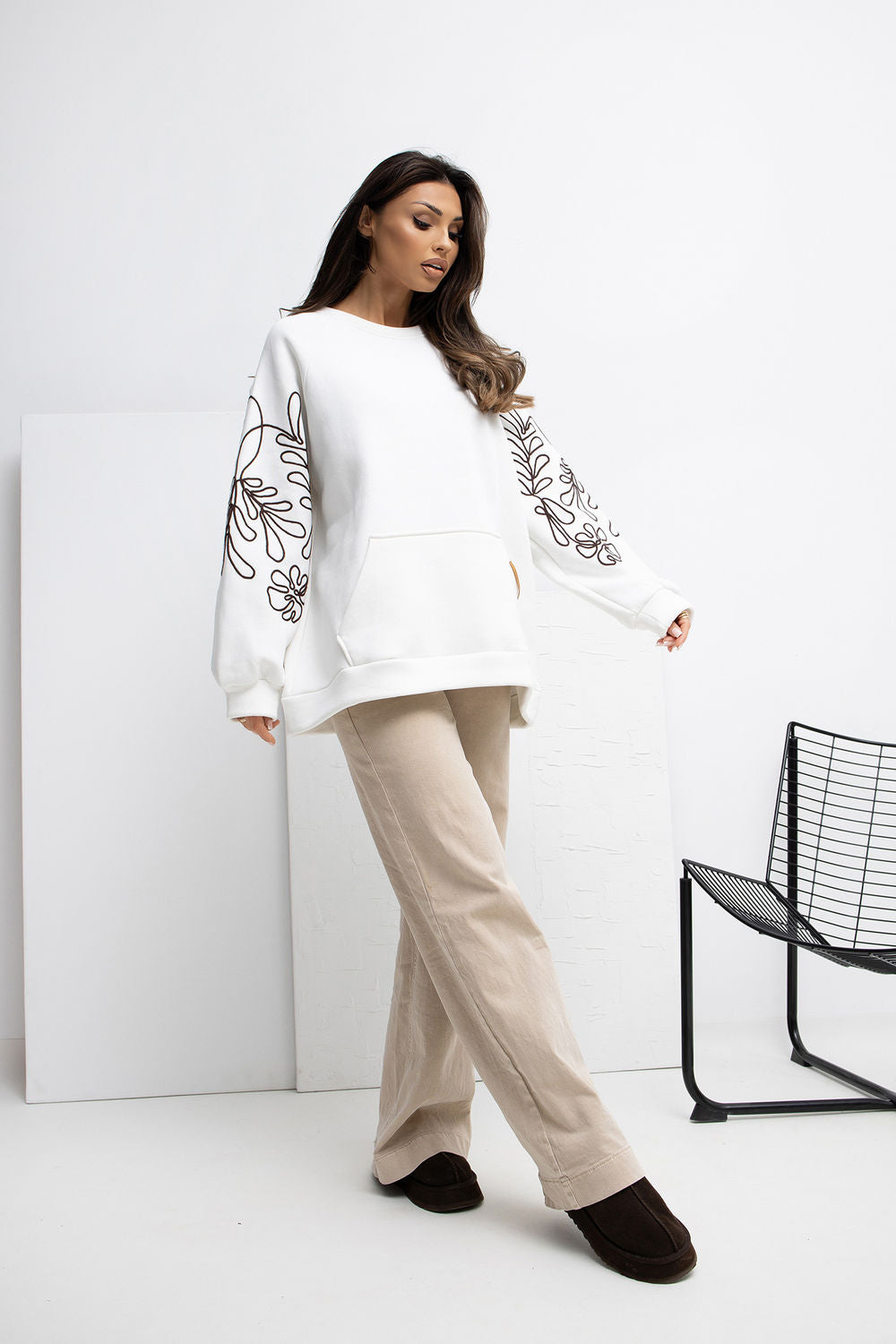 T-shirt femme Rue Paris Sweatshirt Sweatshirt — beige