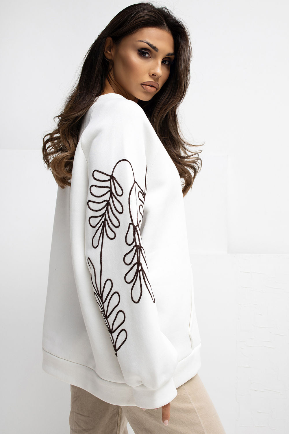 T-shirt femme Rue Paris Sweatshirt Sweatshirt — beige