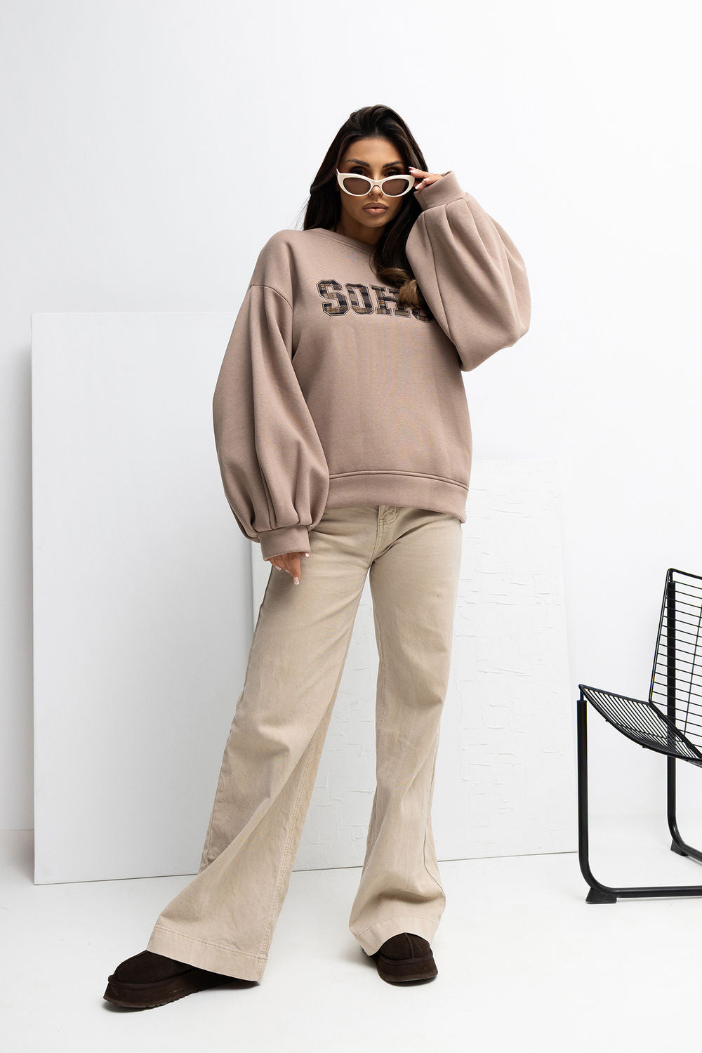 T-shirt femme Rue Paris Sweatshirt Sweatshirt — beige