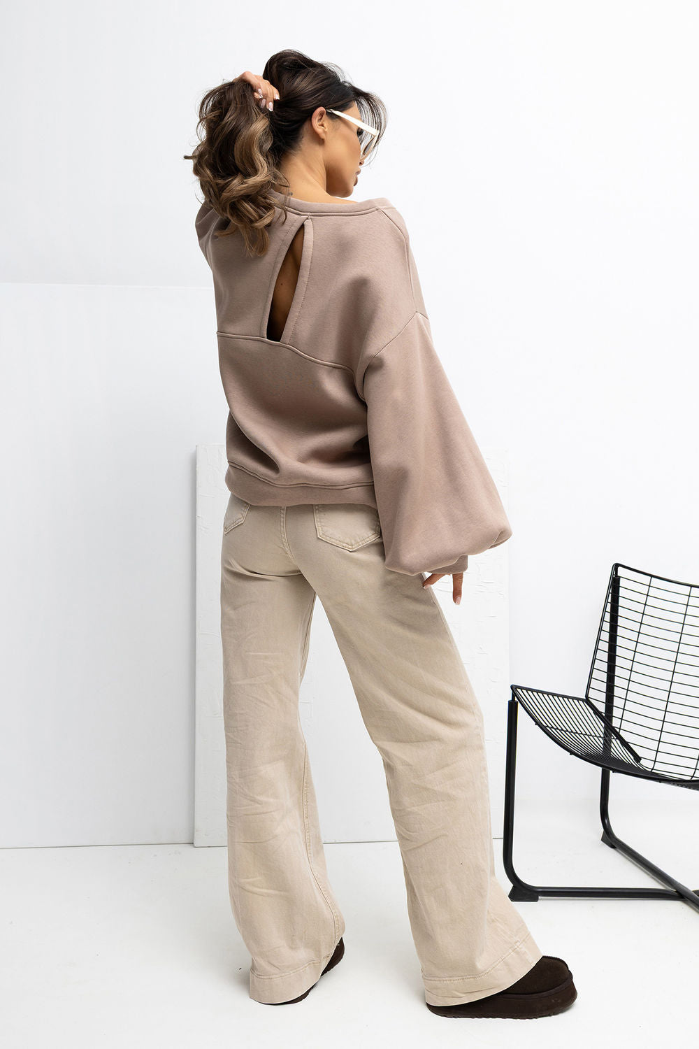 T-shirt femme Rue Paris Sweatshirt Sweatshirt — beige