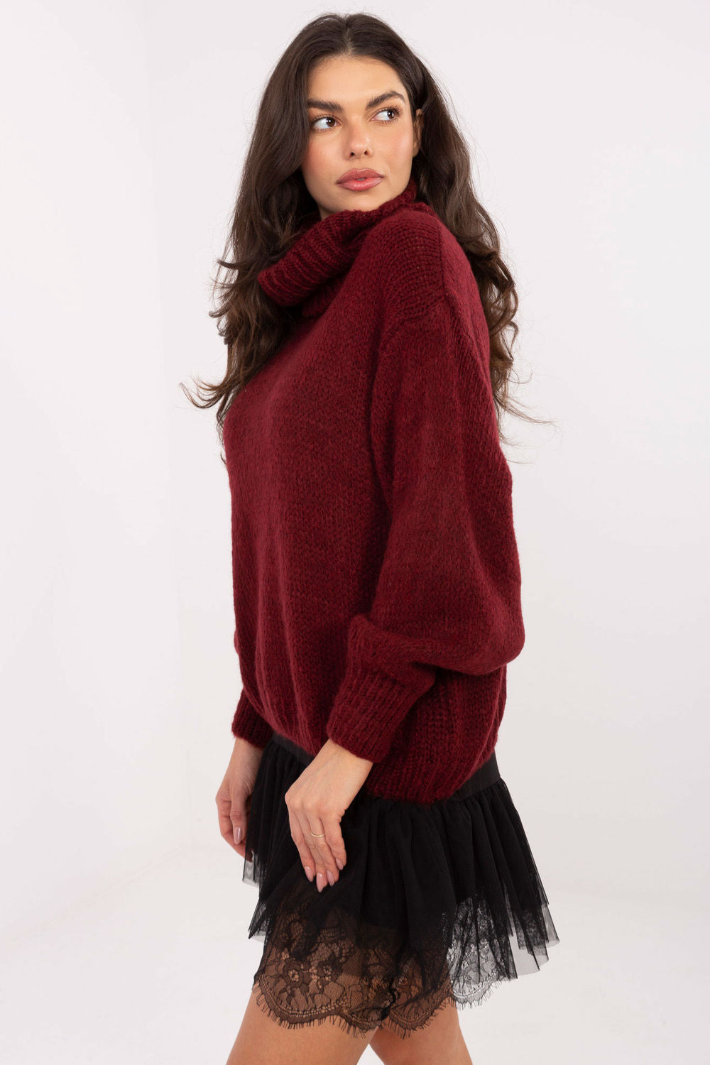 Pull femme Factory Price Col Roulé Col — rouge