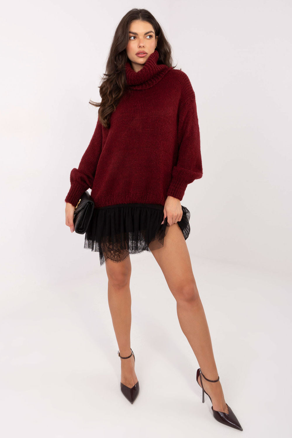 Pull femme Factory Price Col Roulé Col — rouge