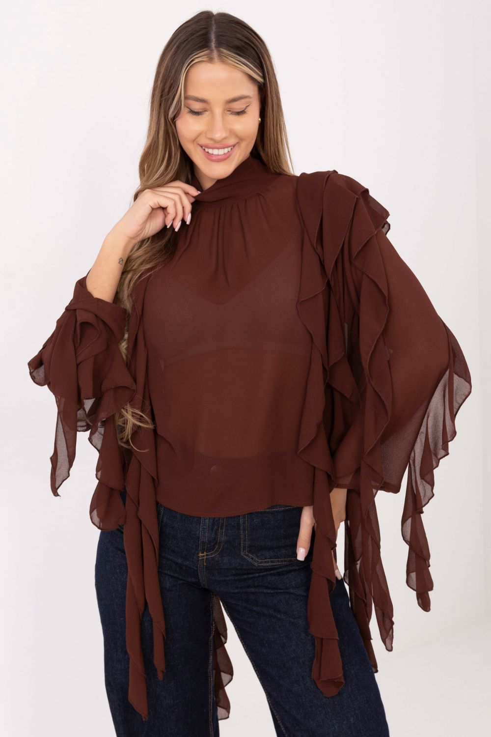 Blouse femme Factory Price Chemisier Chemisier — brun