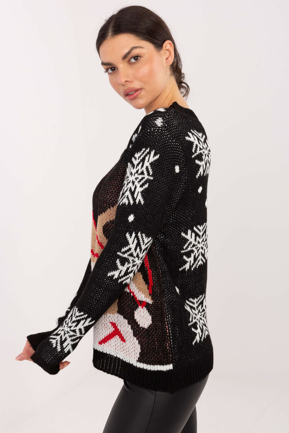 Pull femme Italy Moda Chandail Chandail — noir