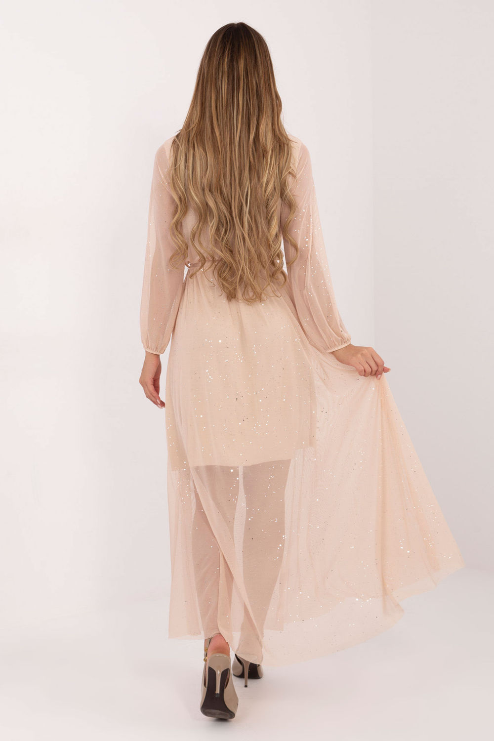 Robe femme Italy Moda Longue Longue — beige