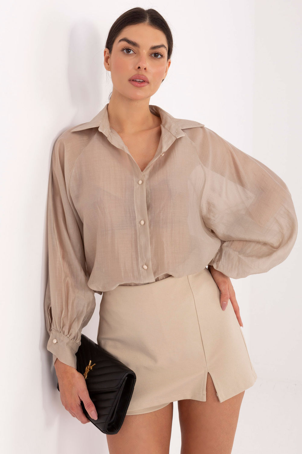 Chaussures à talons femme Italy Moda Shorts Jupe Shorts — beige