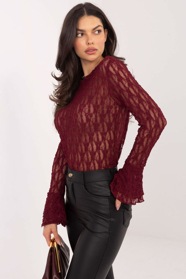 Blouse femme Italy Moda En Dentelle En — rouge