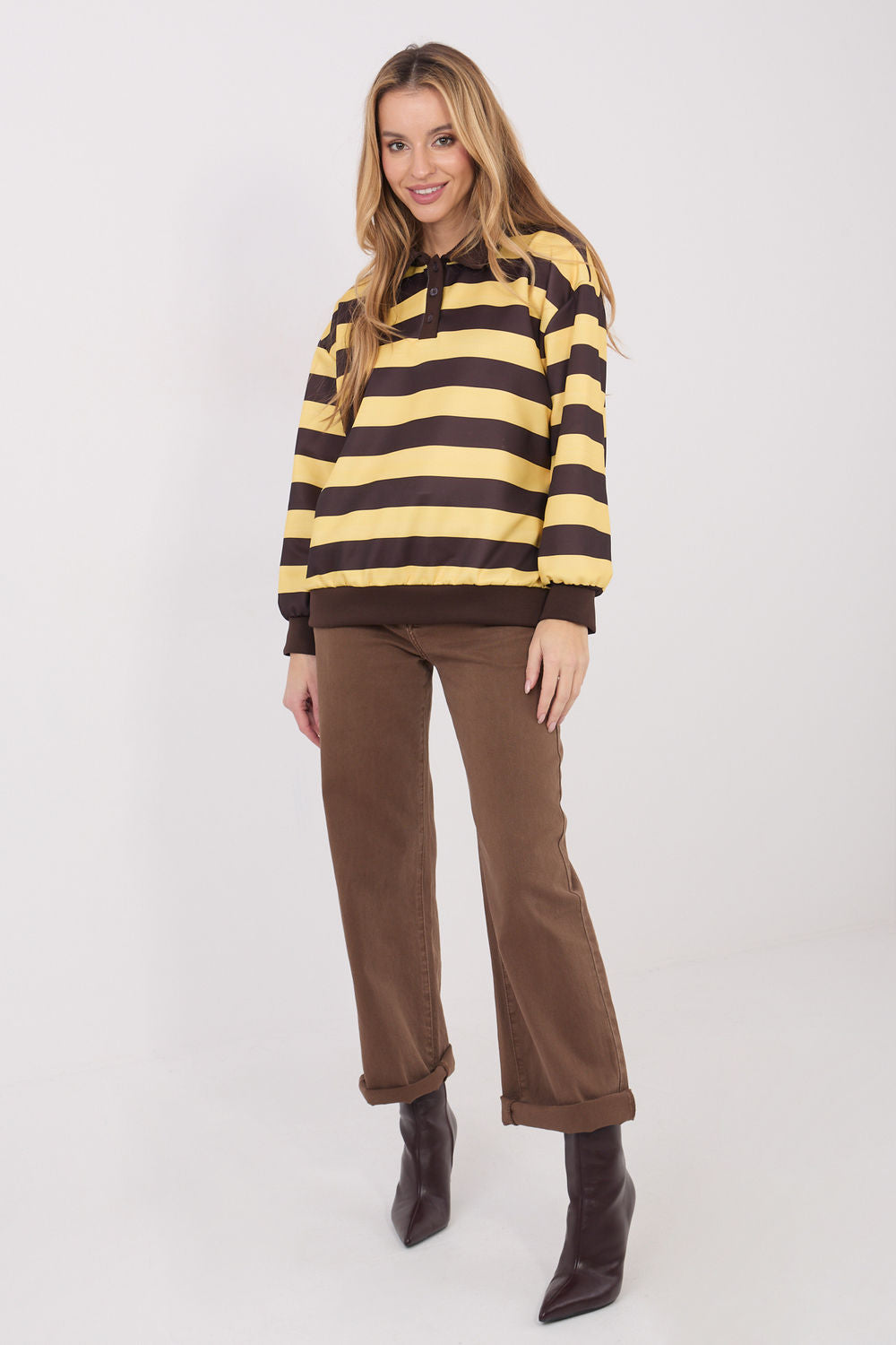 T-shirt femme Italy Moda Sweatshirt Sweatshirt — jaune