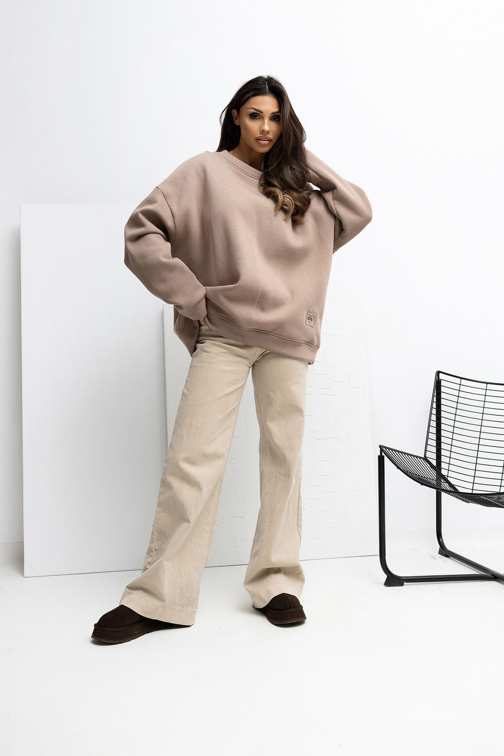 T-shirt femme Rue Paris Sweatshirt Sweatshirt — beige