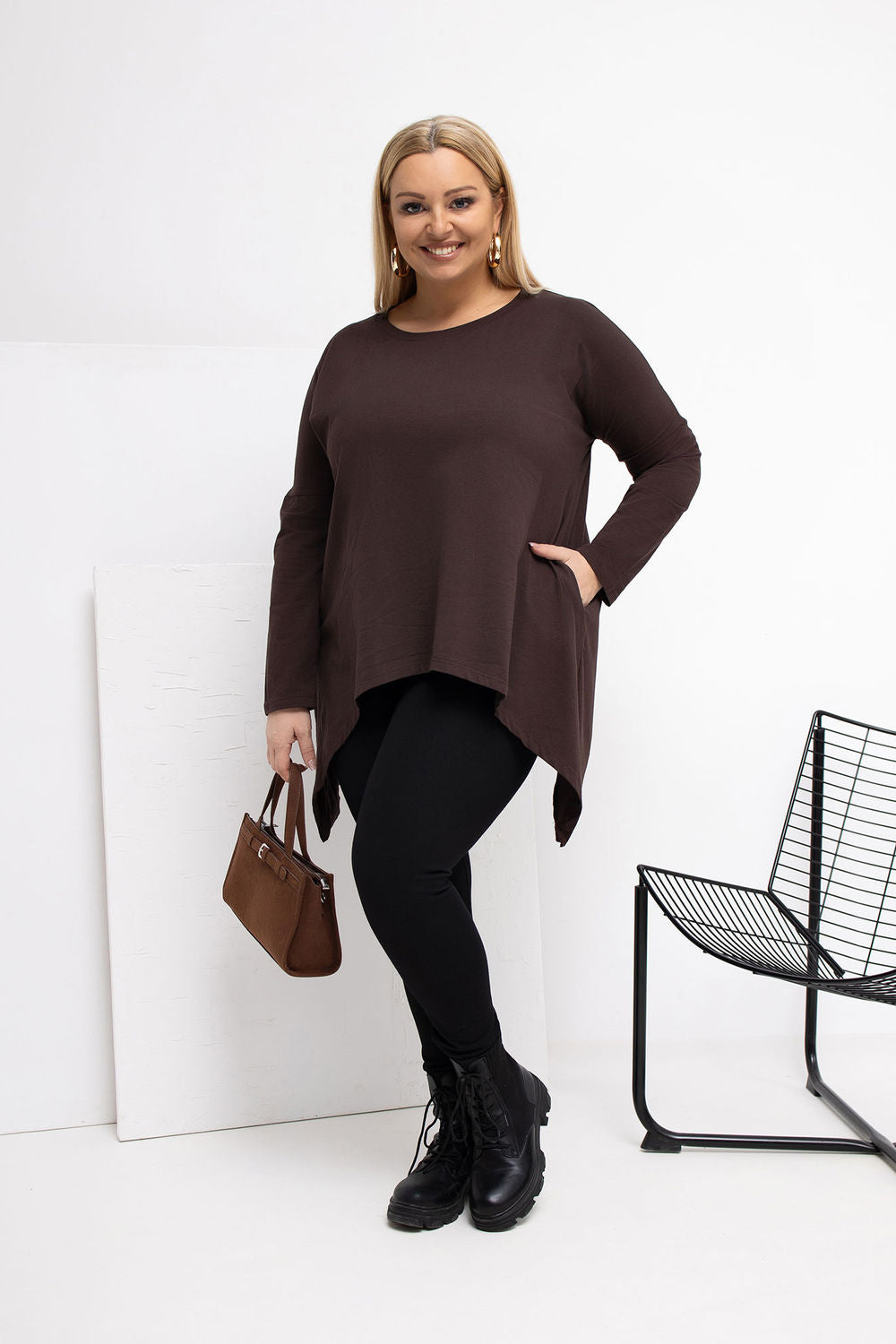 Tunique grande taille femme Relevance — brun