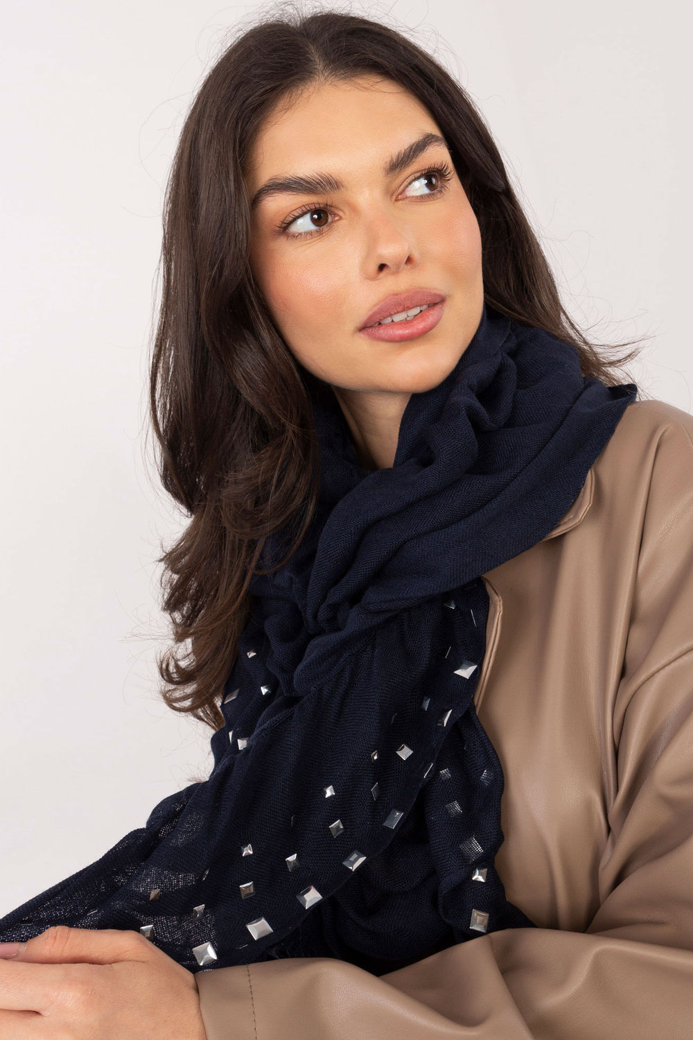 Foulard femme AT — bleu marine