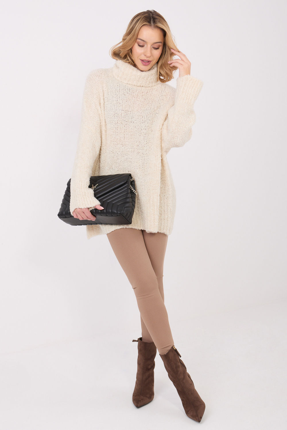 Pull femme Factory Price Col Roulé Col — beige