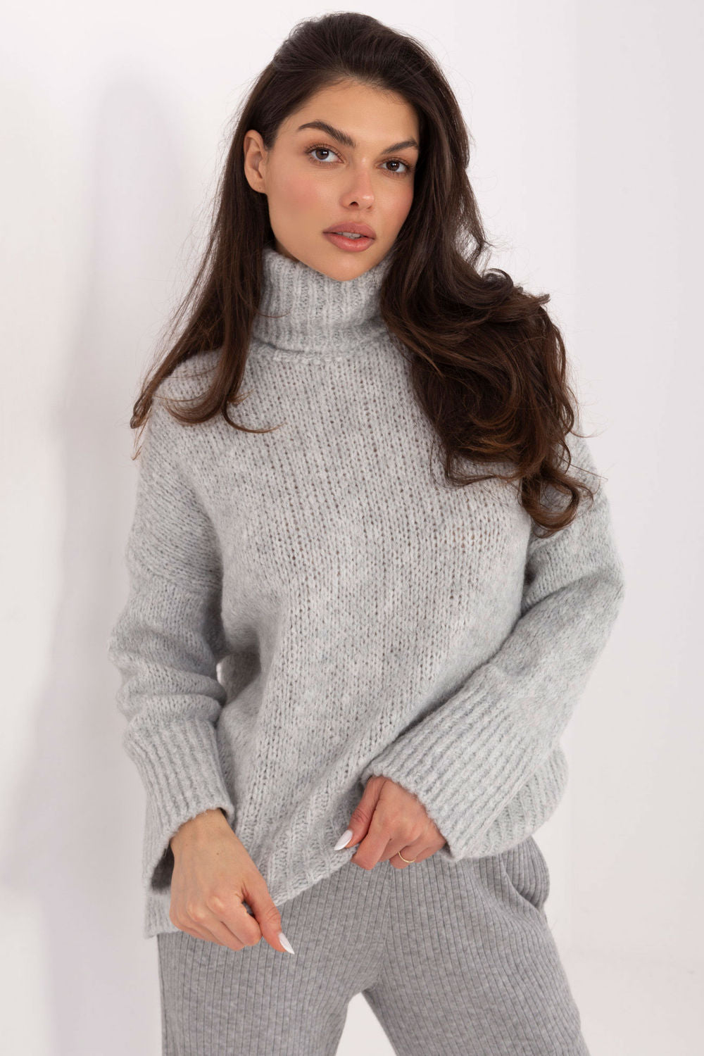 Pull femme Factory Price Col Roulé Col — gris