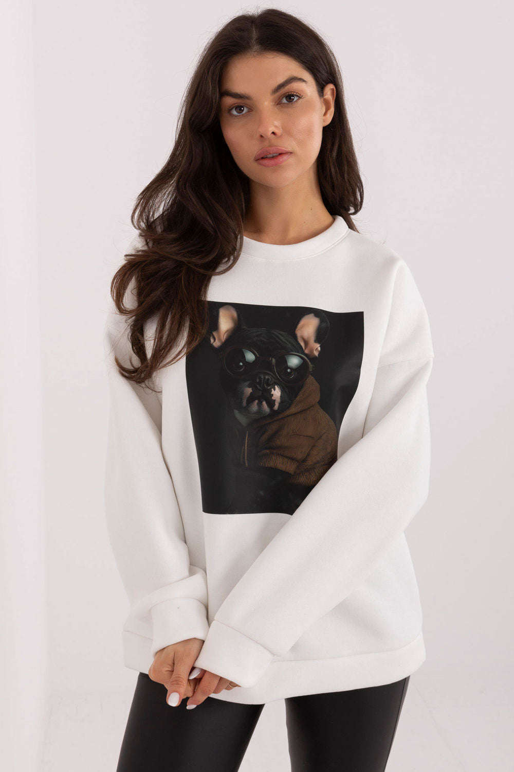 T-shirt femme Italy Moda Sweatshirt Sweatshirt — beige