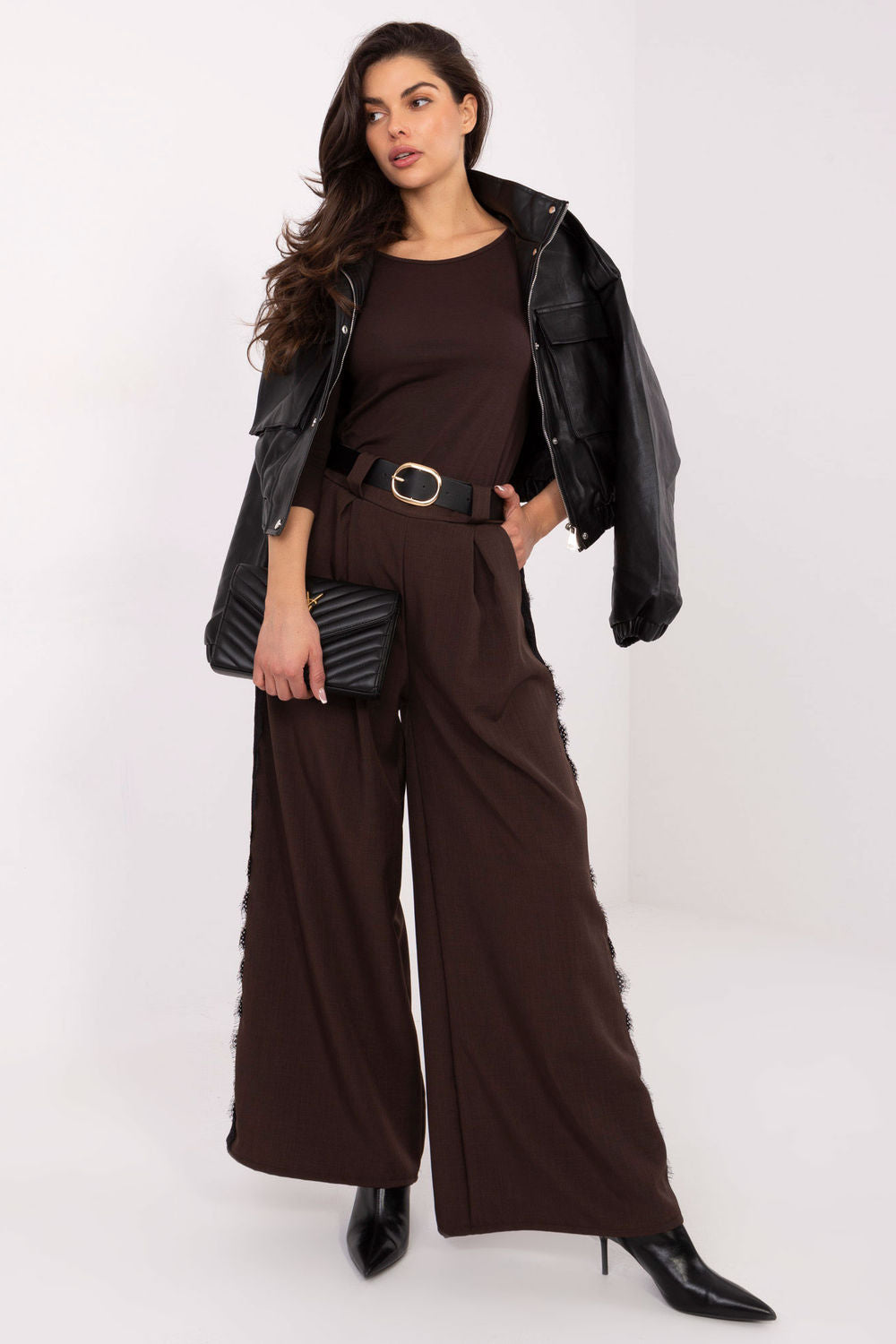 Chaussures à talons femme Italy Moda Pantalon Pantalon — brun