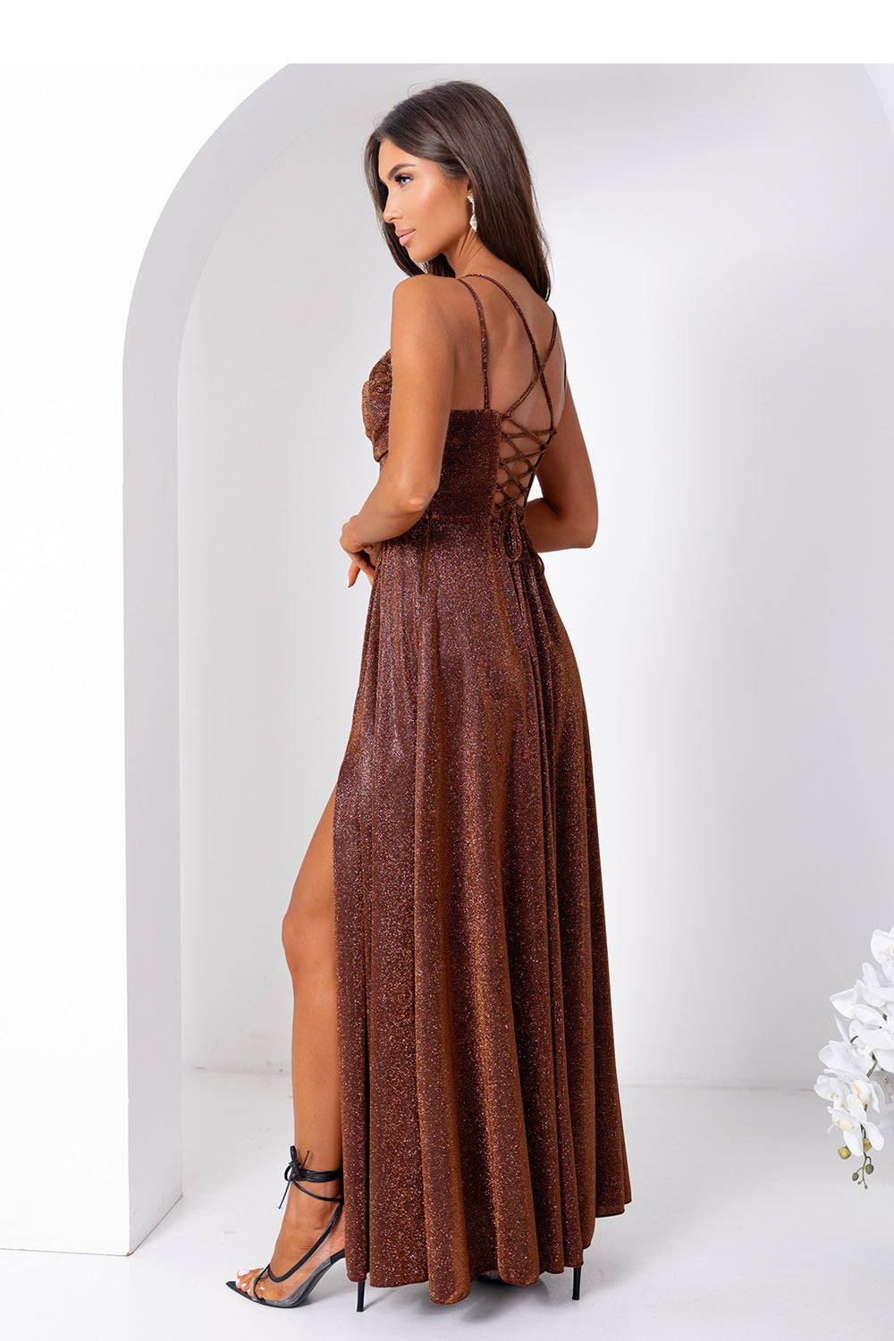Robe femme With You Longue Longue — brun