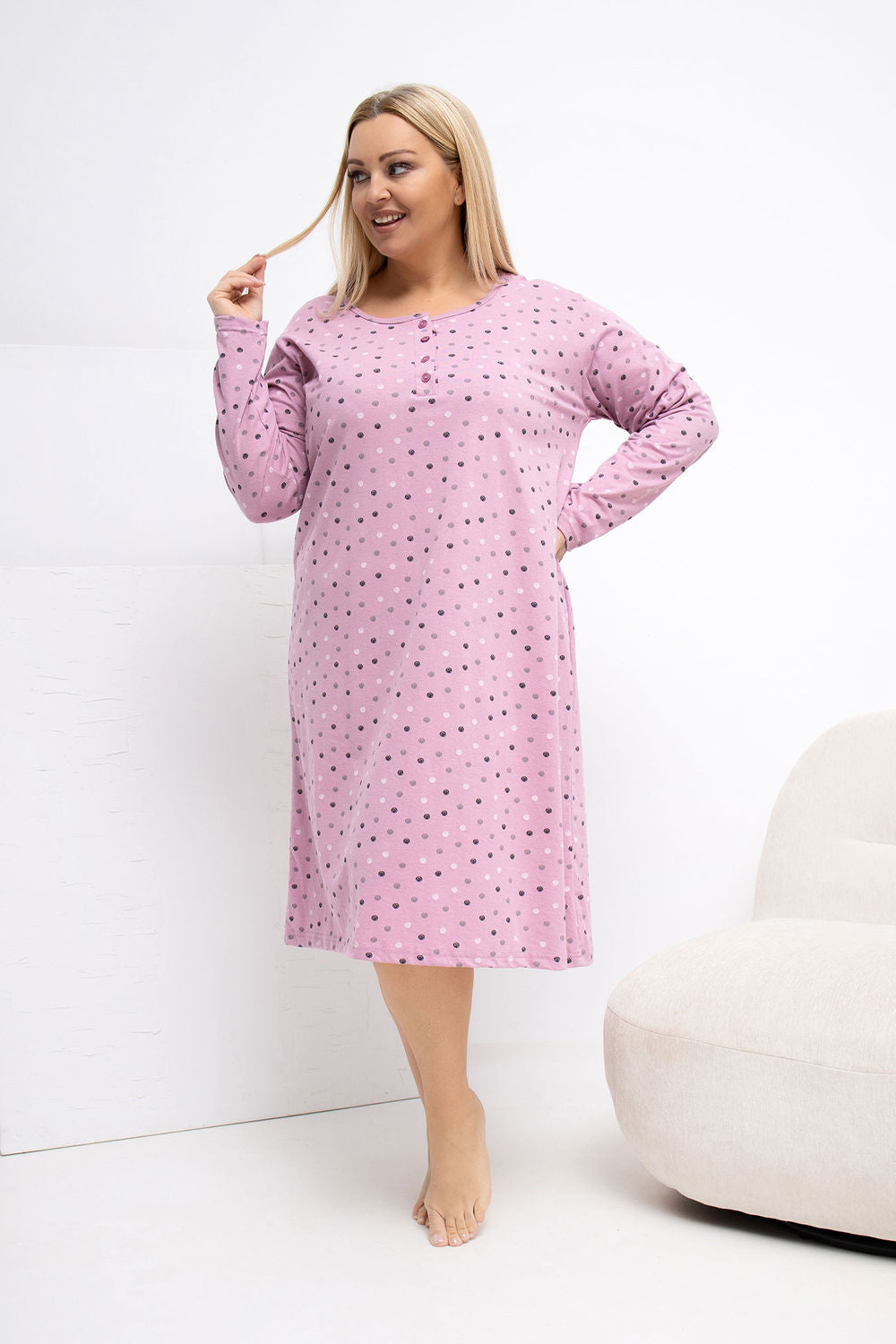 Chemise de nuit Plus Size femme Forever Pink — rosé