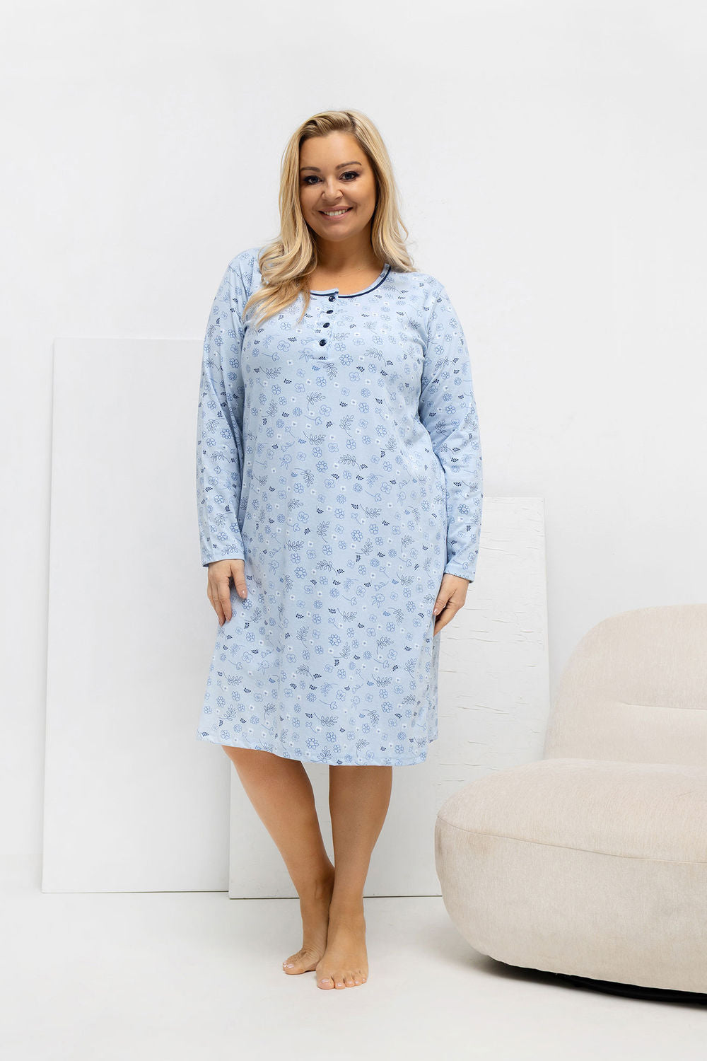 Chemise de nuit Plus Size femme Forever Pink — bleu